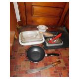 PYREX COOKING DISHES, BREAD PANS, T FALL FRYING