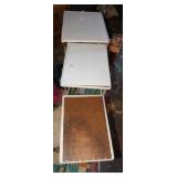 NESTING METAL TABLES, 1 NEEDS TOP AS SHOWN IN