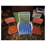 2 LAWN CHAIRS, 2 CHROME CHAIRS