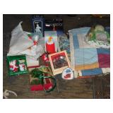 3 BABY BLANKETS, CHRISTMAS ITEMS