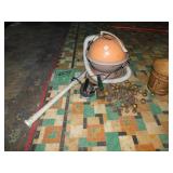 VINTAGE VACUUM, 2 IRONS, FURNITURE WHEELS