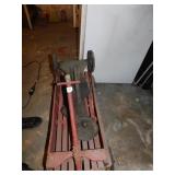 VINTAGE WOODEN RED WAGON; VINTAGE TRICYCLE