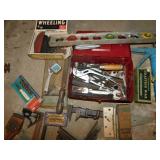 TOOL BOX, CHISELS, DRILL BITS FOR HAND DRILL,