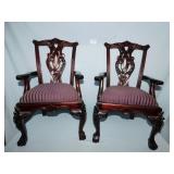 CHIPPENDALE STYLE DOLL CHAIRS 19" H