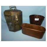 COPPER BASKET, METAL BASKET & HINGED TIN BASKET
