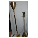 2 FLOOR LAMPS; 1 NEEDS A GLASS SHADE; TALLEST 1