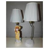2 LAMPS 23" H 1 WITH FIGURINE OF A GIRL