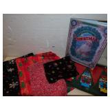 CHRISTMAS SCARVES, PLATTER & BOOK