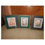 3 PENCIL & COLORED PENCIL SIGNED PRINTS BY BRUCE