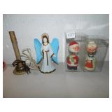 VINTAGE SANTA & MRS. CLAUS NODDERS, VINTAGE ANGEL