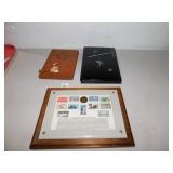 FRAMED GENERAL LEE STAMPS & COIN, THE OLD DIXIE