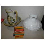 LOUISVILLE STONEWARE PITCHER & BOWL SET 12" TALL;