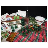CHRISTMAS GROUP, INCLUDING: HAND TOWELS, BASKET,