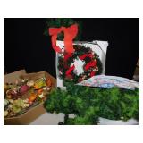 WREATHS AND GARLAND, INCLUDING ONE AUTUMN WREATH