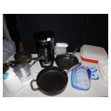 KITCHEN POTS AND PANS(CALPHALON)USED, COFFEE
