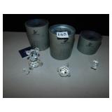 3 SWAROVSKI CRYSTALS, INCLUDING: A HIPPO, FISH,