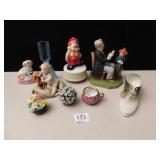 PERFUME BOTTLE, COALPORT FLOWERS, FIGURINES,1