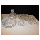 BLEKRISTALL LEAD CRYSTAL COVERED DISH, EGG PLATE,