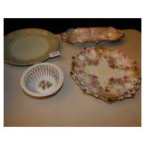 HEREND HUNGARY OPEN WEAVE BASKET, HAND PAINTED