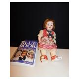 VINTAGE DOLL, SLEEPY EYED, OPEN MOUTH, PORELAIN