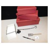 NESTING BOXES, LETTER OPENER, CANDLE SNUFFER,