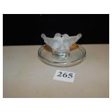 LALIQUE LOVEBIRD RING HOLDER FROSTED FULL LEAD