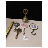 VINTAGE MINIATURE MIRRORS, PERFUME BOTTLE GLASS