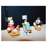 3 WALT DISNEY FIGURINES, MICKEY MOUSE, MINI &