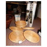 HANGING BASKET, WICKER BASKET, STYROFOAM CUPS,