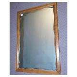 MIRROR, WOOD FRAME, 39" X 27"