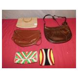 BEADED HAND BAG & LEATHER PURSES