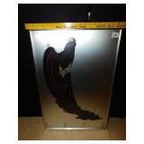 ERTE WOMAN PICTURE ON A SILVER BACK GROUND 23" W