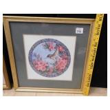 3 PRINTS, HUMMING BIRD SCENE, 5 BIRDS ON FENCE