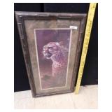 TIGER PRINT & WOMAN WITH FANCY HAT, GORGOUS FRAME