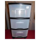 PLASTIC ROLLING STORAGE BIN WITH 3 DRAWERS