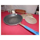 FRYING PAN, BASKET, LIDS, SHOT GLASSES