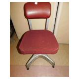 OFFICE CHAIR, METAL BASE, RED SEAT