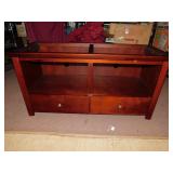 ENTERTAINMENT TV STAND, HAS REPAIRED FOOT, 24" H