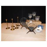 HOME INTERIOR CANDLE HOLDERS, BRASS CANDLE