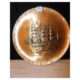 WENDELL AUGUST BRONZE SHIP PLATE, 15.5"