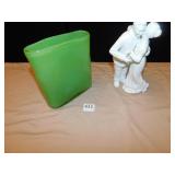 DEPT. 56 FIGURINE MAN & LADY DANCING, GREEN GLASS