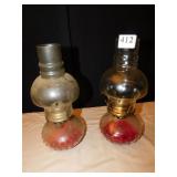 2 OIL LAMPS 12" H