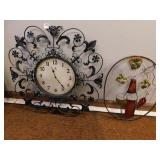 METAL CLOCK 26" H  X 26" W, METAL WALL HANGING
