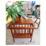 SIDE TABLE WITH BUILT IN MAGAZINE RACK,