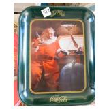 COCA COLA TRAY, ASIAN TRAY & SILVER PLATE TRAY