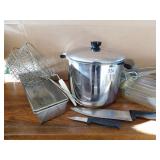 REVERE SAUCE POT VERY CLEAN, PYREX, CARVEL KNIFE,