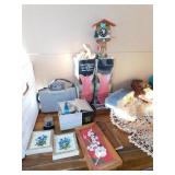 SILVERWARE CHEST, POLAROID CAMERA, GERMAN CLOCK