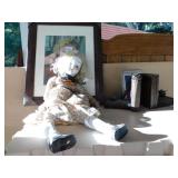 DOLL, BALL & CHAIN BOOKENDS, PICTURE FRAMES, BEAN