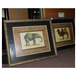 TWO PRINTS, ONE CAMEL AND ONE ELEPHANT. EACH