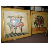 TWO PRINTS, CHILDREN ON BIKES. EAC DD30" TALLX